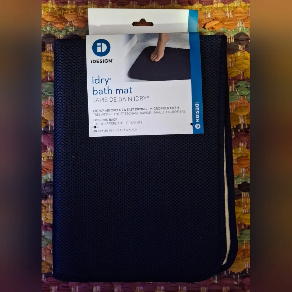 iDesign Navy Bath Mat